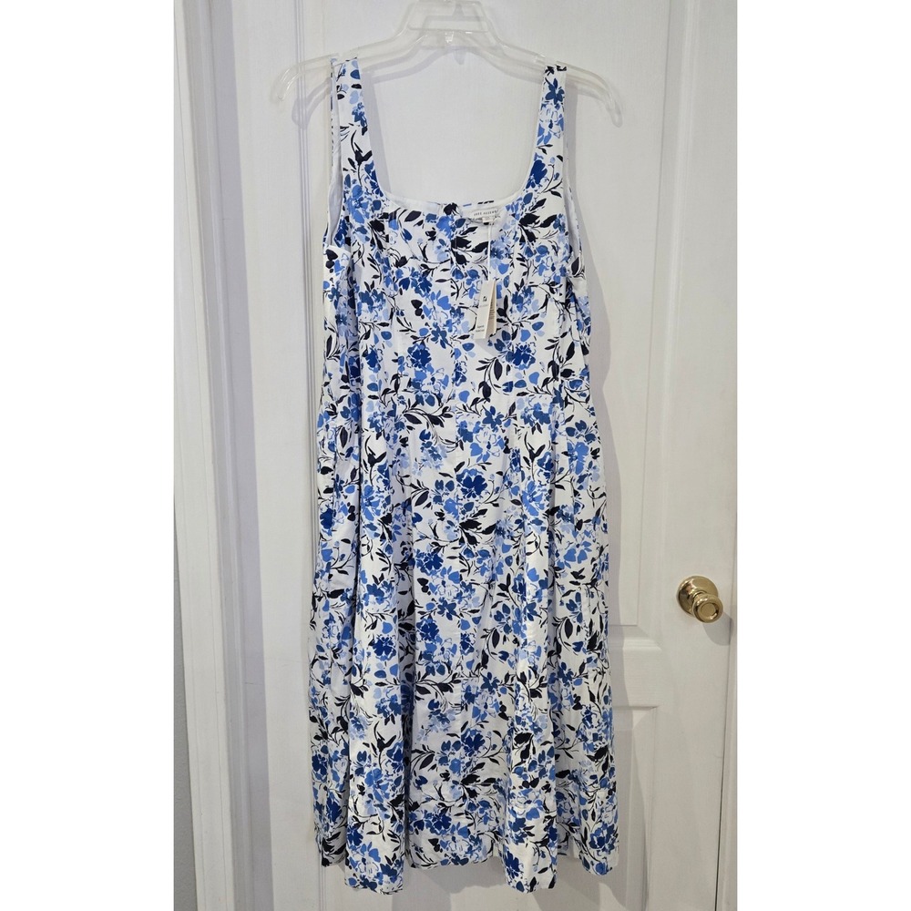 Free Assembly Midi Dress Womens XXL 20 Blue White NWT Floral Cotton cottage